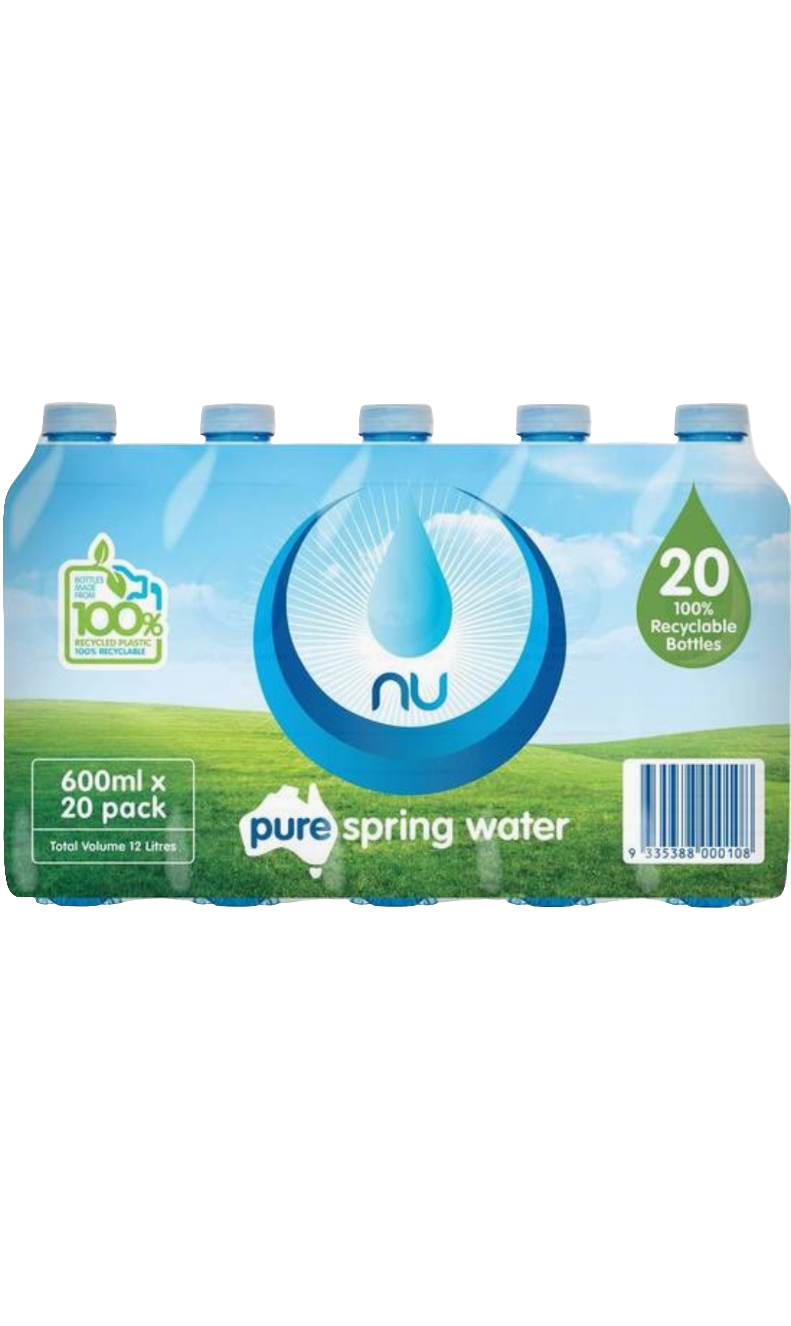 Nu Pure Still Spring Water 20x600ml