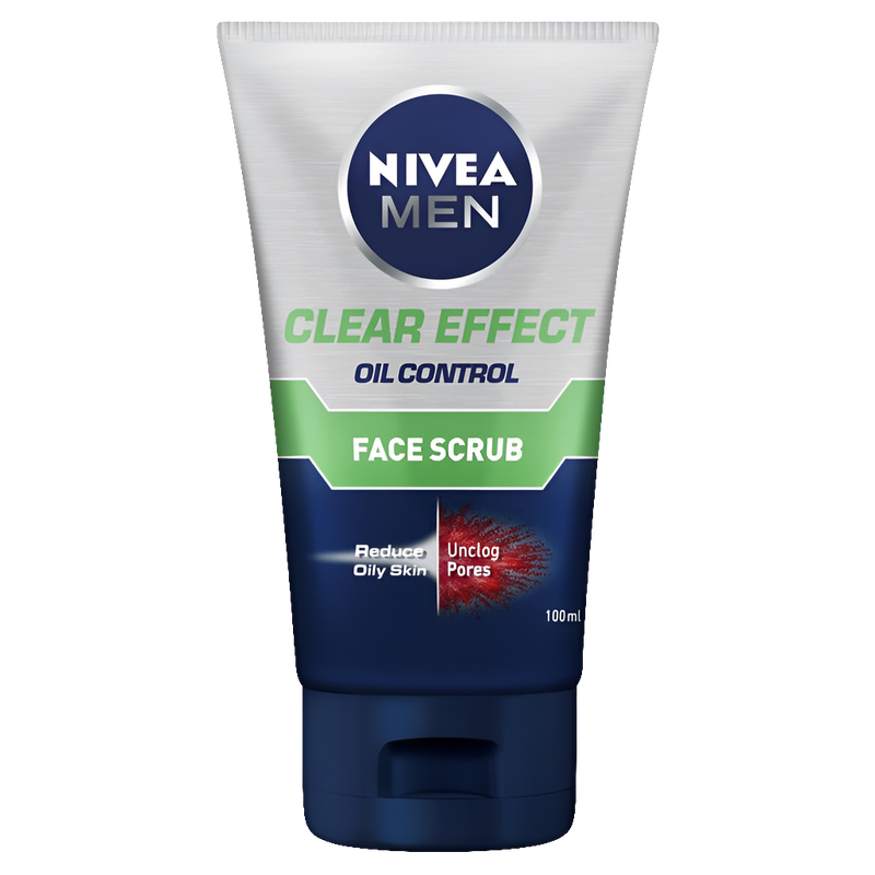 Nivea Men Clear Effect Acne Defense Face Wash Cleanser Scrub 100ml