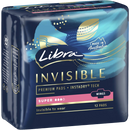Libra Invisible Super Pads With Wings 12 pack