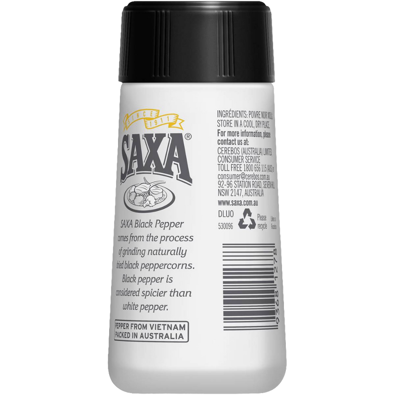 Saxa Black Pepper Picnic Size 50g