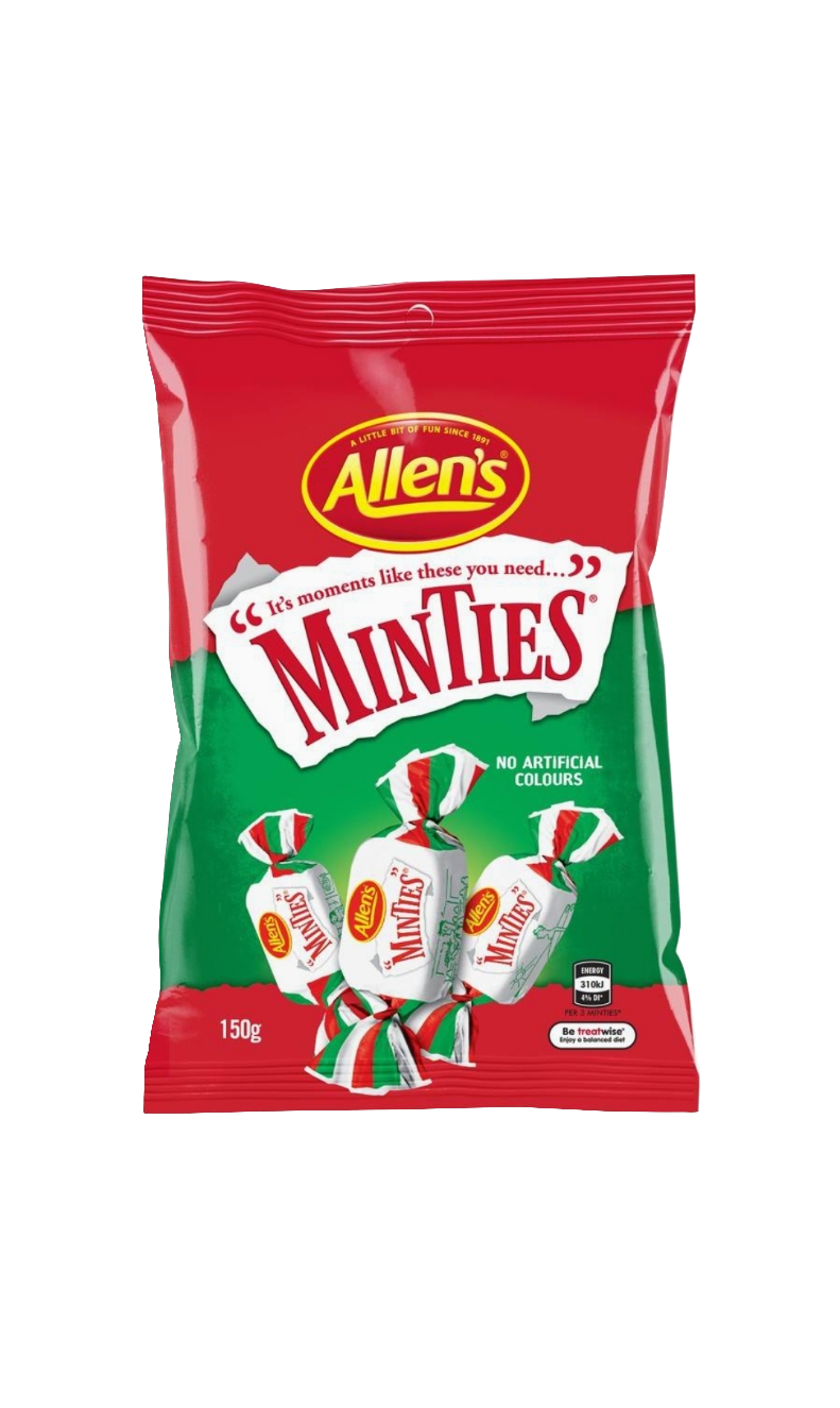 Allens Minties Mint Chew Lolly Bag 150g