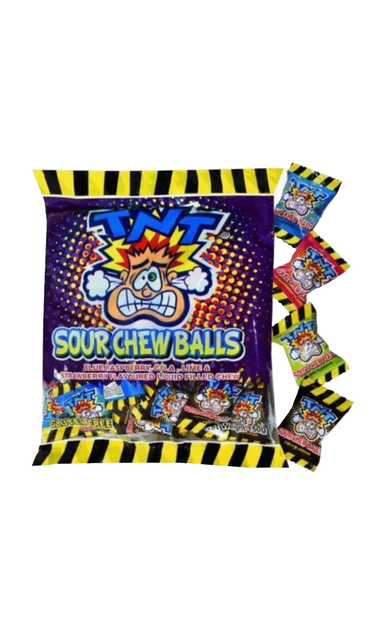 TNT Sour Chew Balls Bag 150g