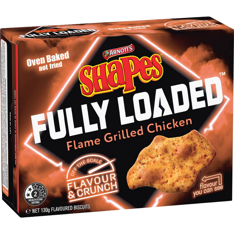 Arnotts Shapes Fully Loaded Flame Grilled Chicken