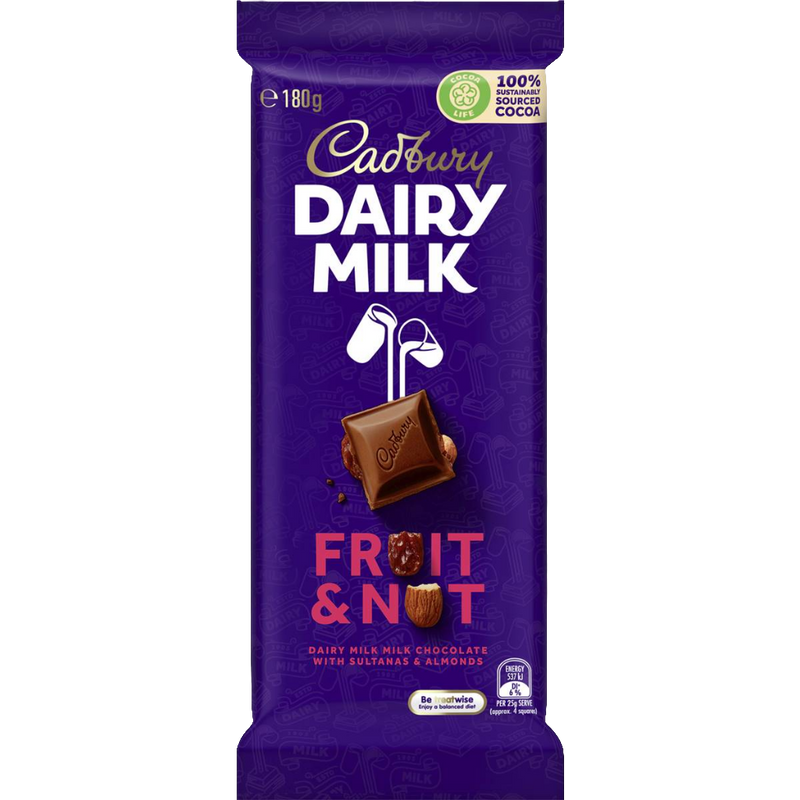 Cadbury Dairy Milk Fruit & Nut 180g