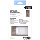 Crest Lightning USB- A Wall Charger 1m Lightning Cable Each