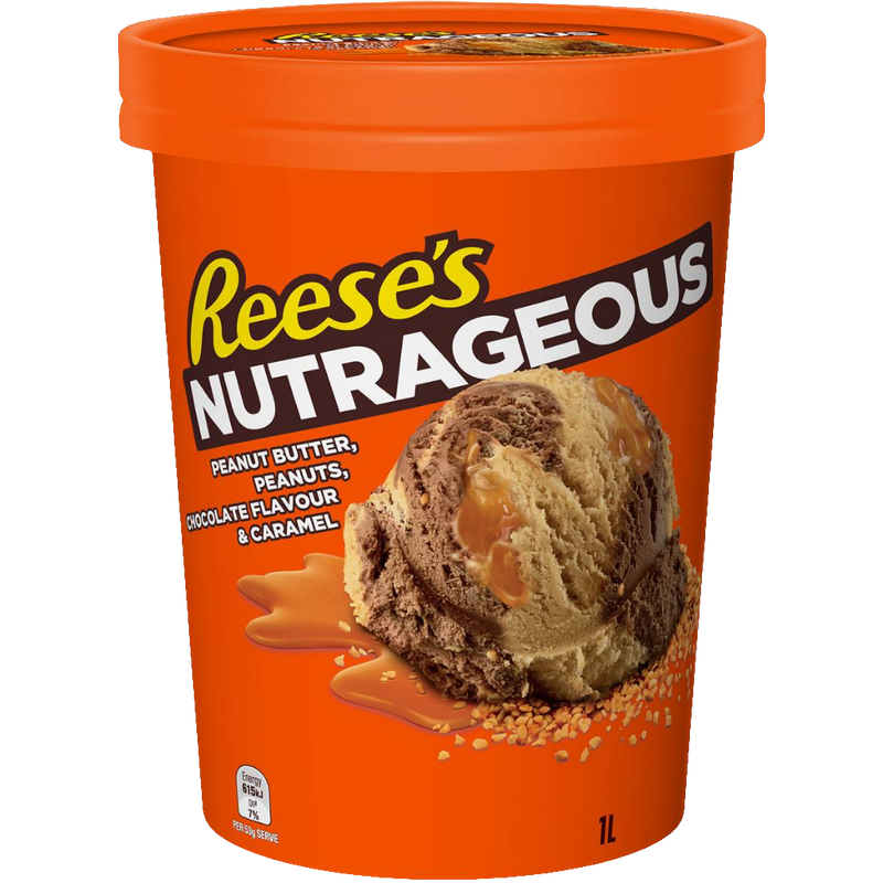 Reese's Nutrageous Peanut Butter, Peanuts, Chocolate & Caramel 1l