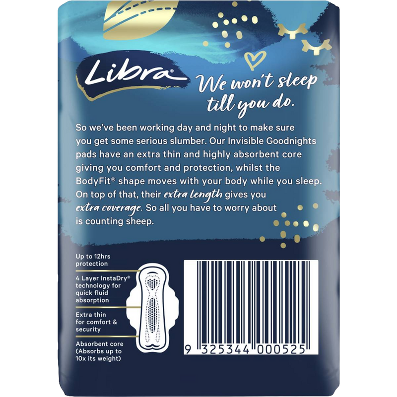 Libra Extra Goodnights Pads Wings 10 pack