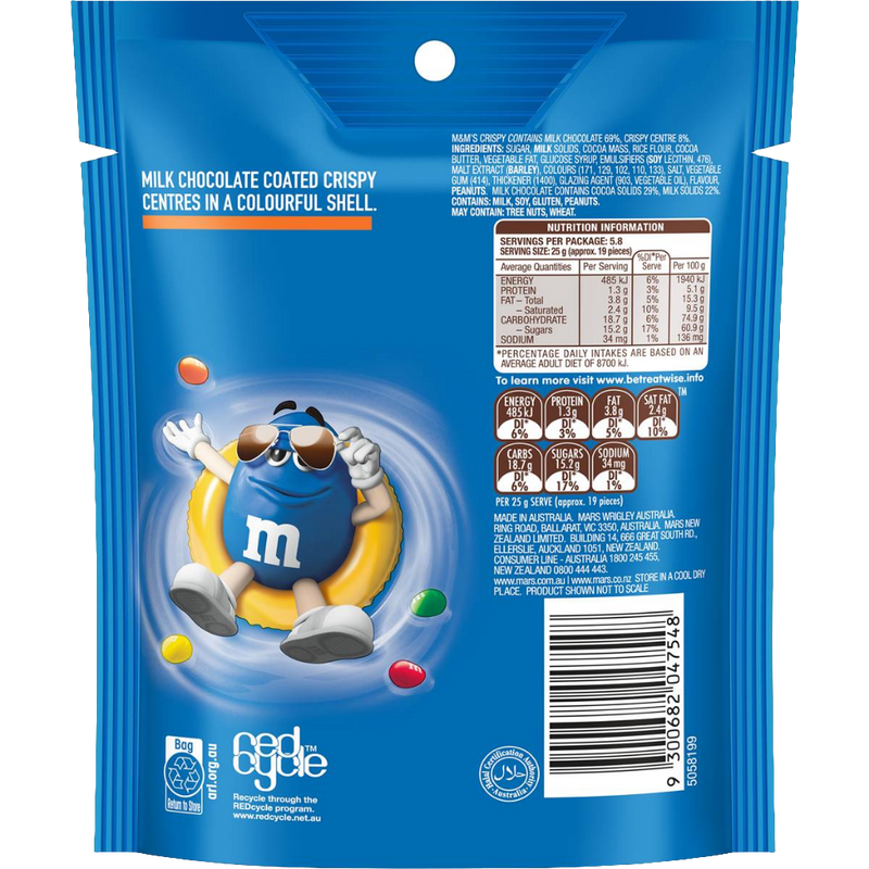 M&M's Crispy Chocolate Bag 145g