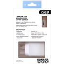 Crest USB-C/USB-A Wall Charger 1m USB-C Cable Each
