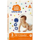 Little One's Ultra Dry Nappies Crawler 6-11 kgs 56 pack