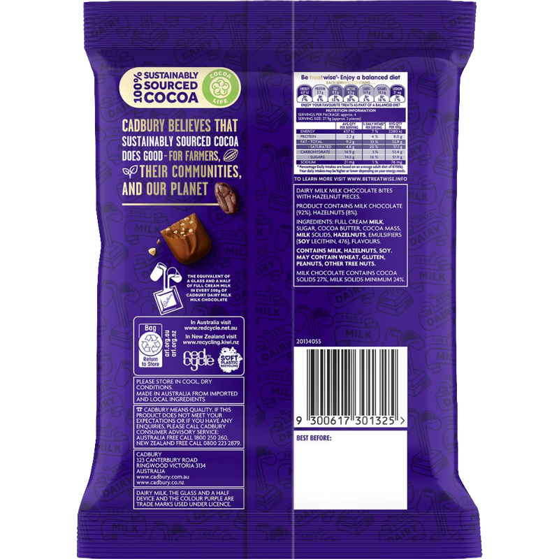 Cadbury Dairy Milk Hazelnut Bites 130g