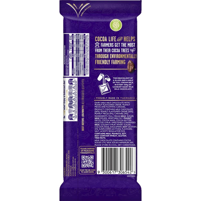 Cadbury Dairy Milk Slices Peanut Caramel 170g