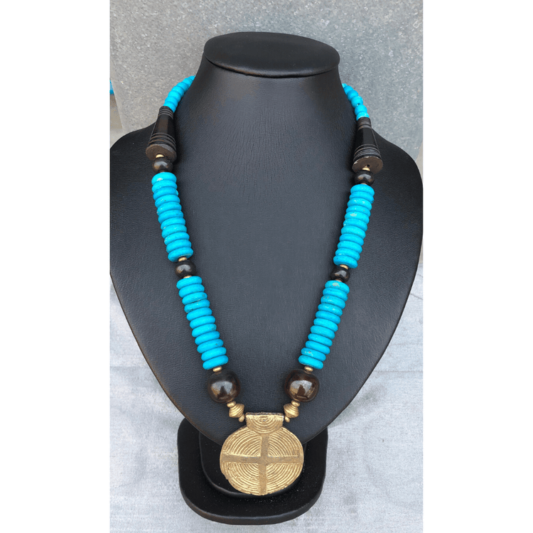 Blue Beaded Necklace (YN-029)