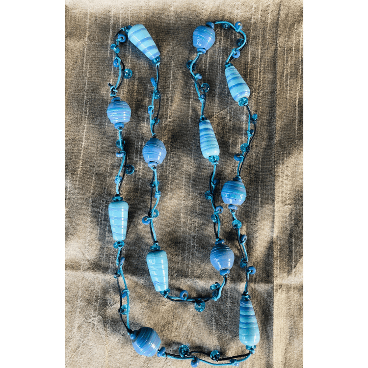 Blue Bead Necklace (YN-021)