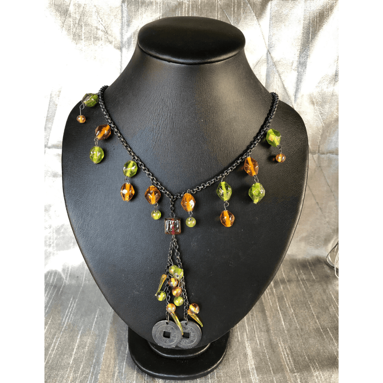 Green Yellow Beaded Necklace