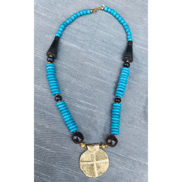 Blue Beaded Necklace (YN-029)