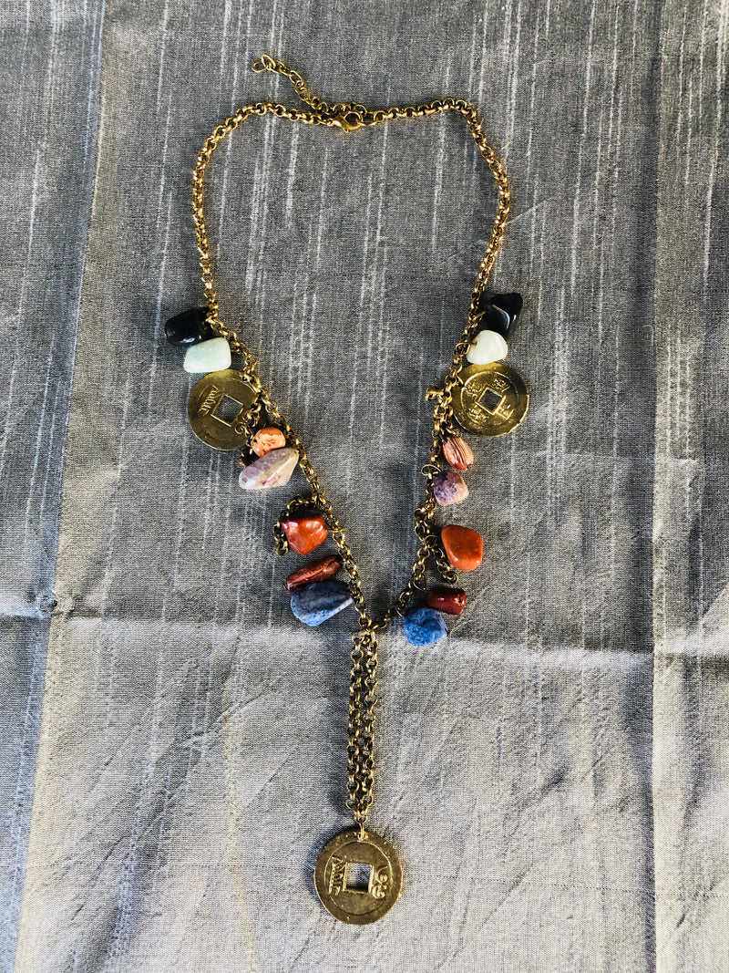 Multi Coloured Rock Necklace (YN-018)