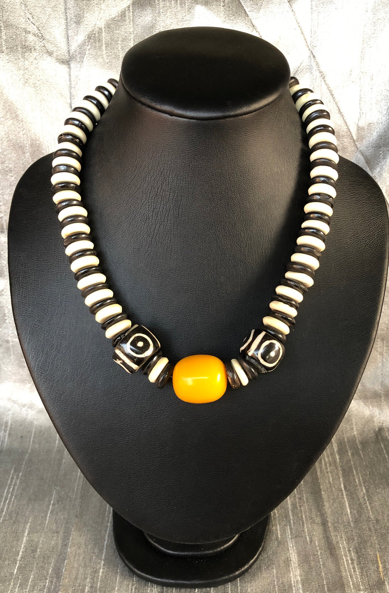 Yellow Beaded Necklace (YN-038)