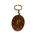 Letter ‘P’ Wooden Elephant Keyring